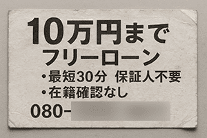 佐賀県内の闇金のチラシ